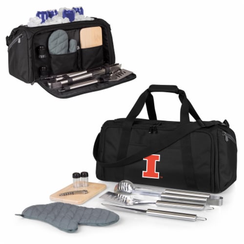 Illinois Fighting Illini - BBQ Kit Grill Set & Cooler Perspective: back