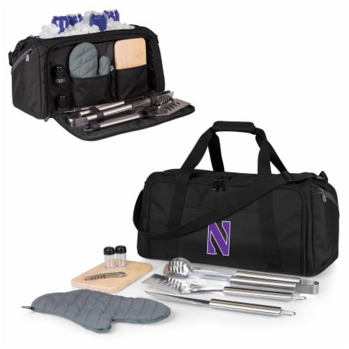 Northwestern Wildcats - BBQ Kit Grill Set & Cooler Perspective: back