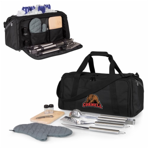 Cornell Big Red - BBQ Kit Grill Set & Cooler Perspective: back