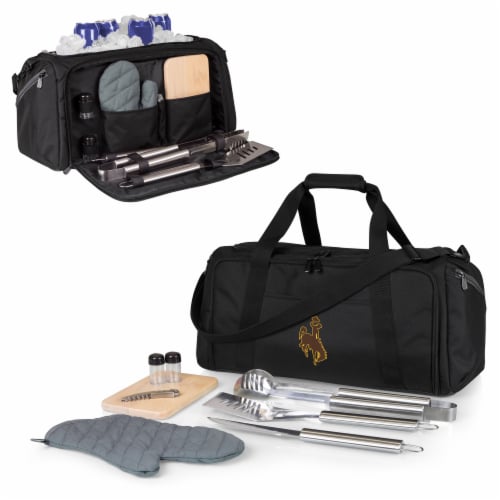 Wyoming Cowboys - BBQ Kit Grill Set & Cooler Perspective: back