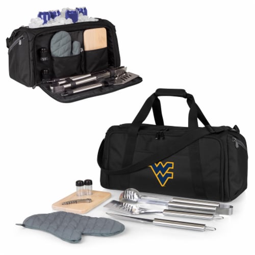 West Virginia Mountaineers - BBQ Kit Grill Set & Cooler Perspective: back