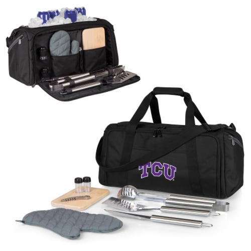 TCU Horned Frogs - BBQ Kit Grill Set & Cooler Perspective: back