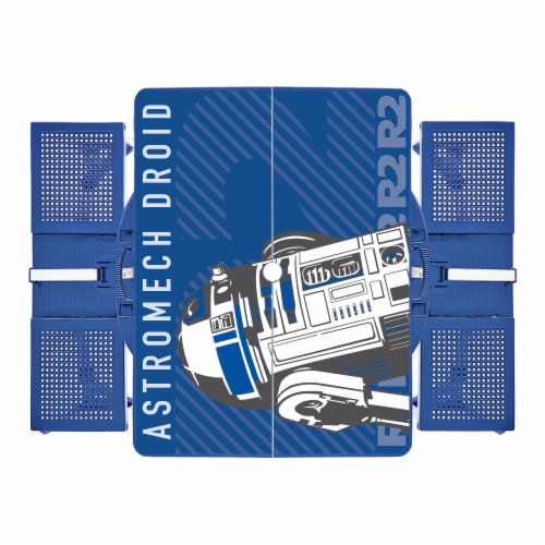 Star Wars R2-D2 - Picnic Table Portable Folding Table with Seats, Royal Blue Perspective: back
