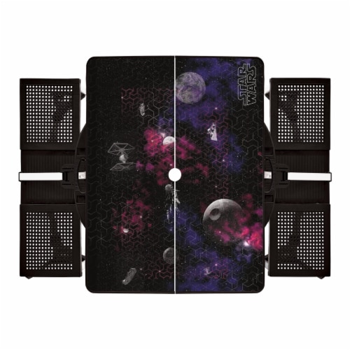 Star Wars Death Star - Picnic Table Portable Folding Table with Seats, Black Perspective: back