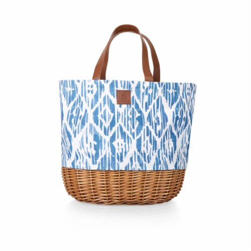 Promenade Picnic Basket, Moroccan Watercolor Pattern Perspective: back