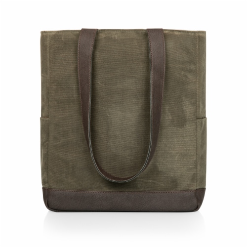 3 Bottle Insulated Wine Cooler Bag, Khaki Green with Beige Accents Perspective: back
