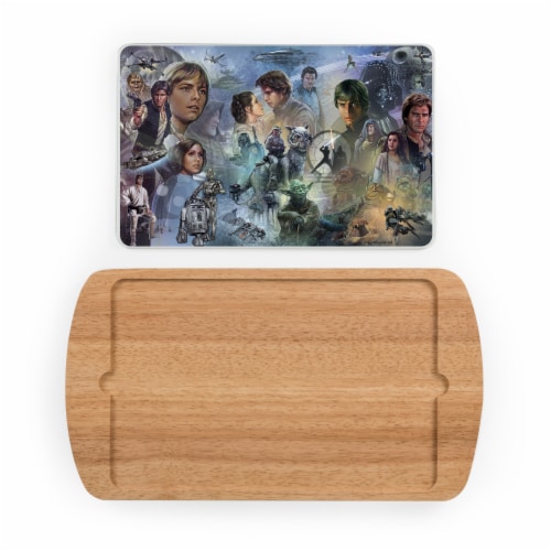 Star Wars - Billboard Glass Top Serving Tray, Rubberwood Perspective: back