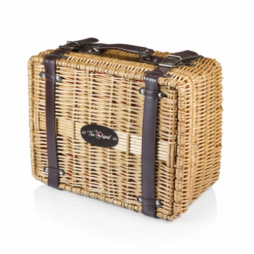 Disney Mickey Mouse - Champion Picnic Basket, Red & Black Buffalo Plaid Pattern Perspective: back