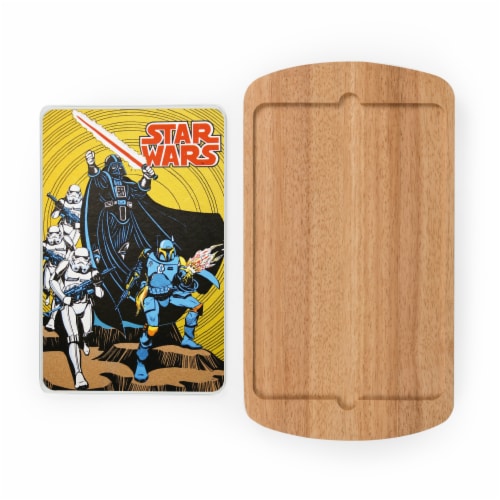 Star Wars Darth Vader - Billboard Glass Top Serving Tray, Rubberwood Perspective: back