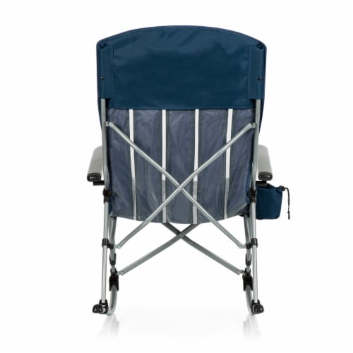 Outdoor Rocking Camp Chair, Navy Blue Perspective: back
