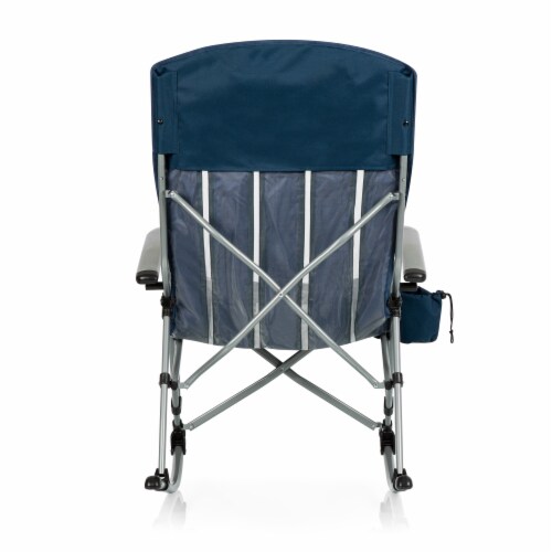Outdoor Rocking Camp Chair, Navy Blue Perspective: back