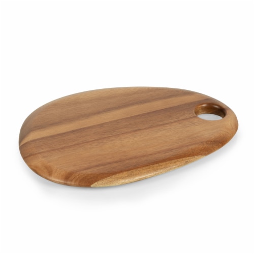 Pebble Shaped Acacia Serving Board 12" x 9", Natural Acacia Perspective: back