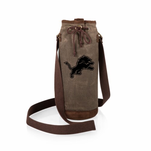 Detroit Lions - Waxed Canvas Wine Tote Perspective: back