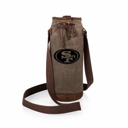 San Francisco 49ers - Waxed Canvas Wine Tote Perspective: back