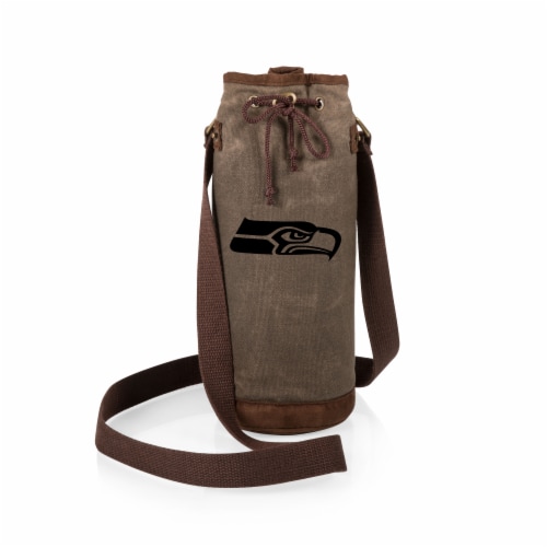 Seattle Seahawks - Waxed Canvas Wine Tote Perspective: back