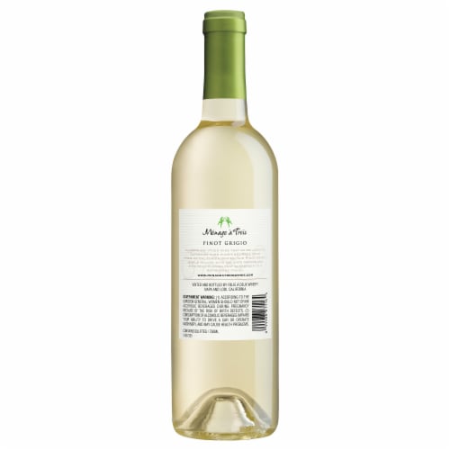 Menage a Trois Pinot Grigio California White Wine Perspective: back