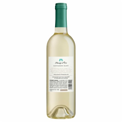 Menage a Trois Sauvignon Blanc California White Wine Perspective: back