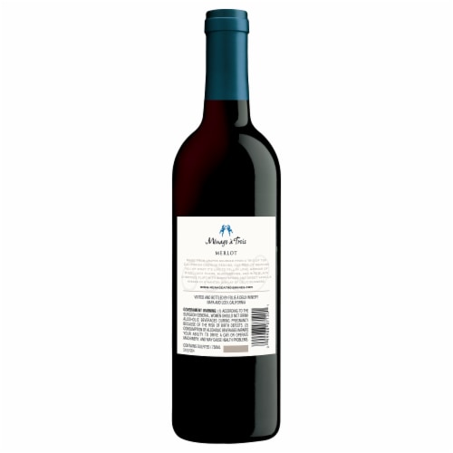 Menage a Trois Merlot Red Wine Perspective: back