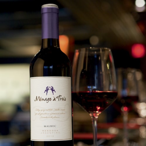 Menage a Trois California Malbec Red Wine Perspective: back