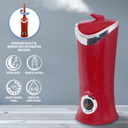 Air Innovations 701BA Ultrasonic Cool Mist Aromatherapy Digital Humidifier, Red Perspective: back