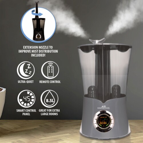 Air Innovations 2.15 Gal. Tank Ultrasonic Cool Mist Digital Humidifier, Platinum Perspective: back