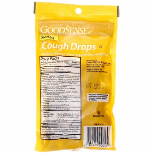 Good Sense® Honey Cough Drops Perspective: back