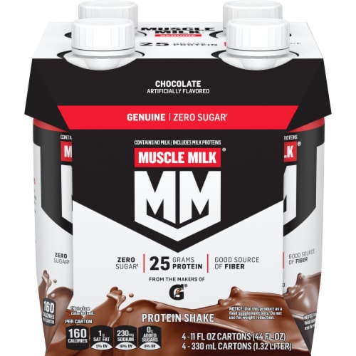 Muscle Milk® Genuine Non-Dairy Chocolate Protein Shake Multipack Perspective: back
