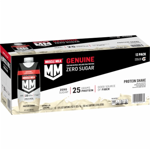 Muscle Milk® Zero Sugar Vanilla Crème Genuine Protein Shake Perspective: back