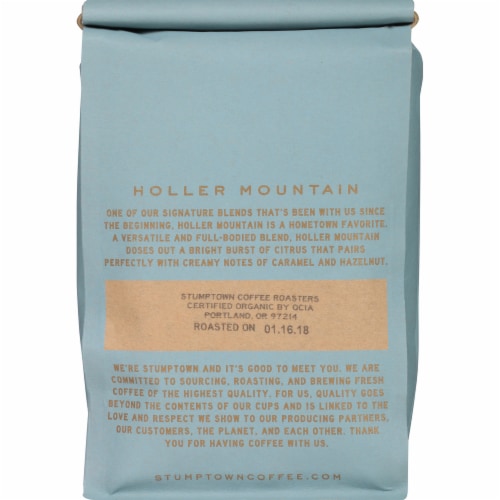 Stumptown Holler Mountain Organic Whole Bean Coffee Perspective: back