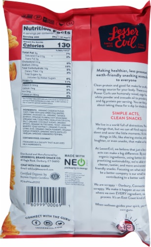 LesserEvil Fiery Hot Gluten Free Power Curls Perspective: back