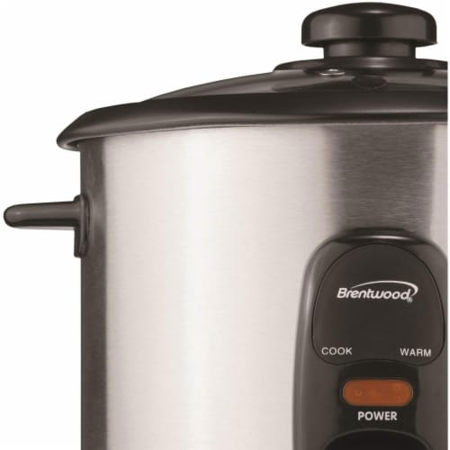 Brentwood TS-15 8 Cup Stainless Steel Rice Cooker with Measuring Cup and Spatula Perspective: back