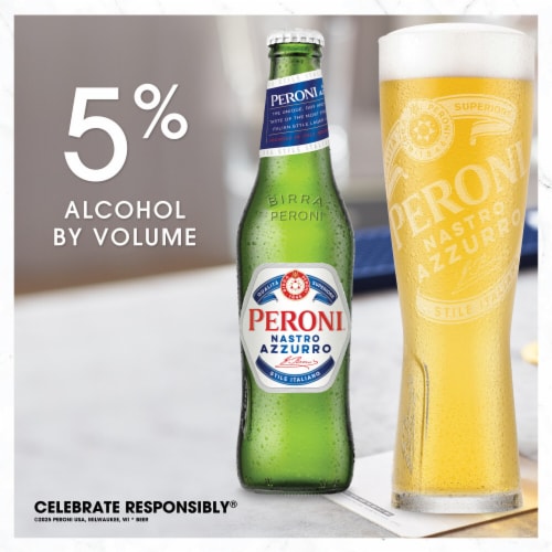 Peroni Nastro Azzurro Lager Italian Import Beer Perspective: back
