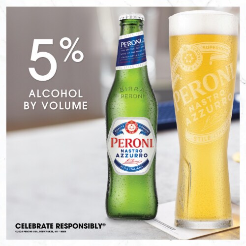 Peroni Nastro Azzurro Italian-Style Lager Beer Perspective: back