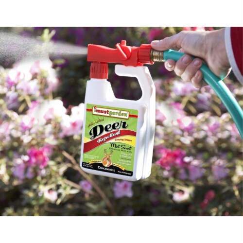 I Must Garden Deer Repellent Garden Concentrate: Mint Scented, 32oz Easy Hose End Sprayer Perspective: back