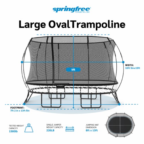 Springfree Trampoline Kids Outdoor Large 8 x 13' Trampoline with Enclosure, 1 Piece - Pick Save