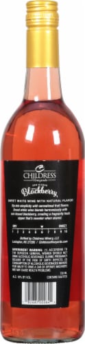 Childress Vineyards Sun-Kissed Blackberry North Carolina Flavored Wine Perspective: back