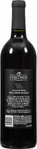 Childress Vineyards Three Red Table Wine Perspective: back