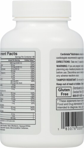 Cardio Tabs Multivitamin and Mineral 2000 IU with Vitamin D3 Capsules Perspective: back