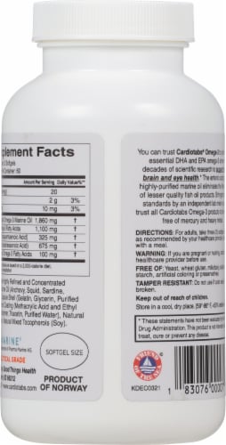 Cardio Enteric Coated Omega-3 Softgels 1100mg Perspective: back