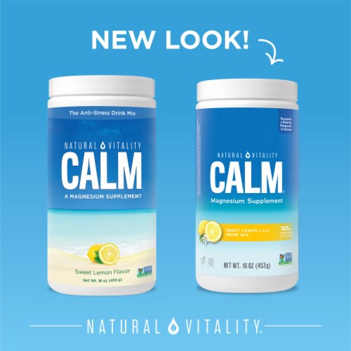 Natural Vitality CALM Sweet Lemon Magnesium Supplement Drink Mix Perspective: back