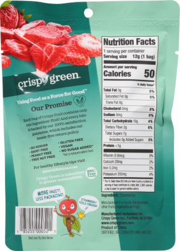 Crispy Green Crispy Fruit Freeze Dried Strawberry Perspective: back
