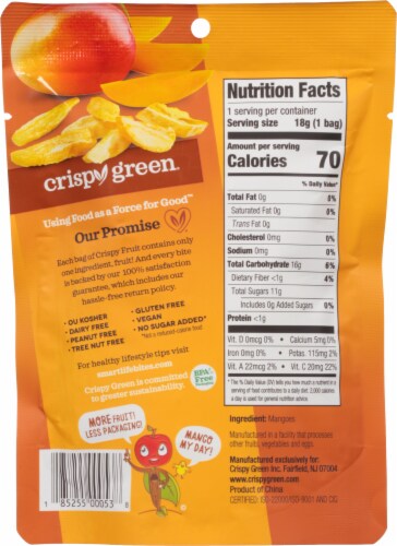 Crispy Green All Mango Freeze-Dried All Mango Perspective: back