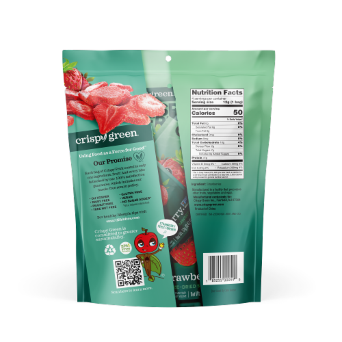Crispy Green® Crispy Fruit Freeze Dried Strawberries Perspective: back