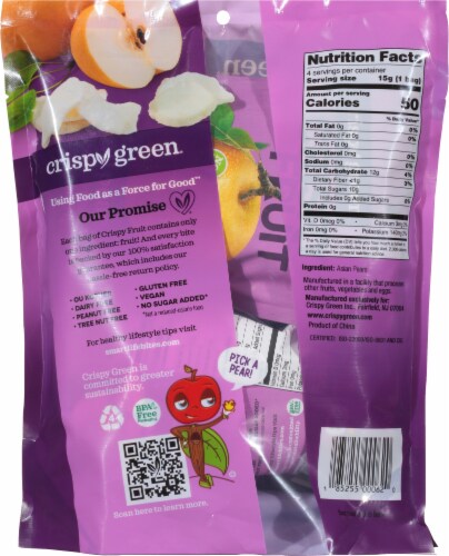 Crispy Green® Crispy Fruit No Added Sugar Freeze Dried Pear Perspective: back