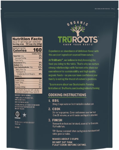 truRoots™ Know Your Roots™ Organic Quinoa Perspective: back