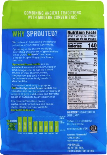 truRoots™ Organic Sprouted Green Lentils Perspective: back
