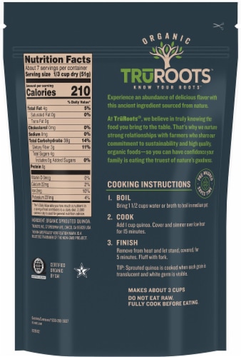 truRoots Organic Whole Grain Sprouted Quinoa Perspective: back