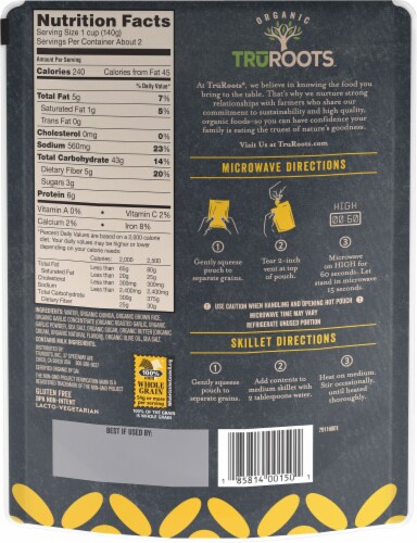 TruRoots™ Organic Roasted Garlic Quinoa and Brown Rice Blend Perspective: back