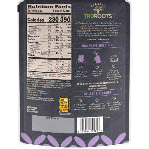truRoots™ Quick Cook Spanish Style Quinoa Brown Rice and Red Bean Blend Perspective: back