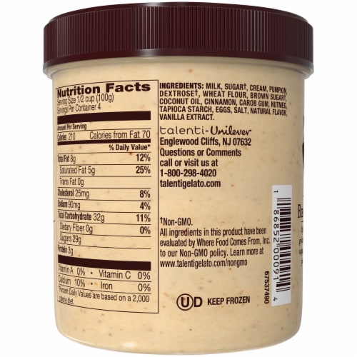 Talenti® Pumpkin Pie Gelato Ice Cream Perspective: back
